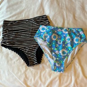 2 high waist bikini bottoms bundle size medium
